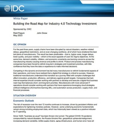 Building the Road Map for Industry 4.0 Technology Investment